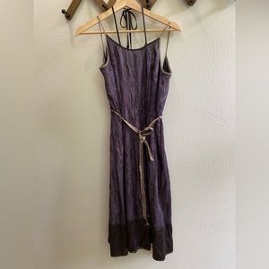 Diesel double spaghetti strap open back dress plum floral pattern size M
